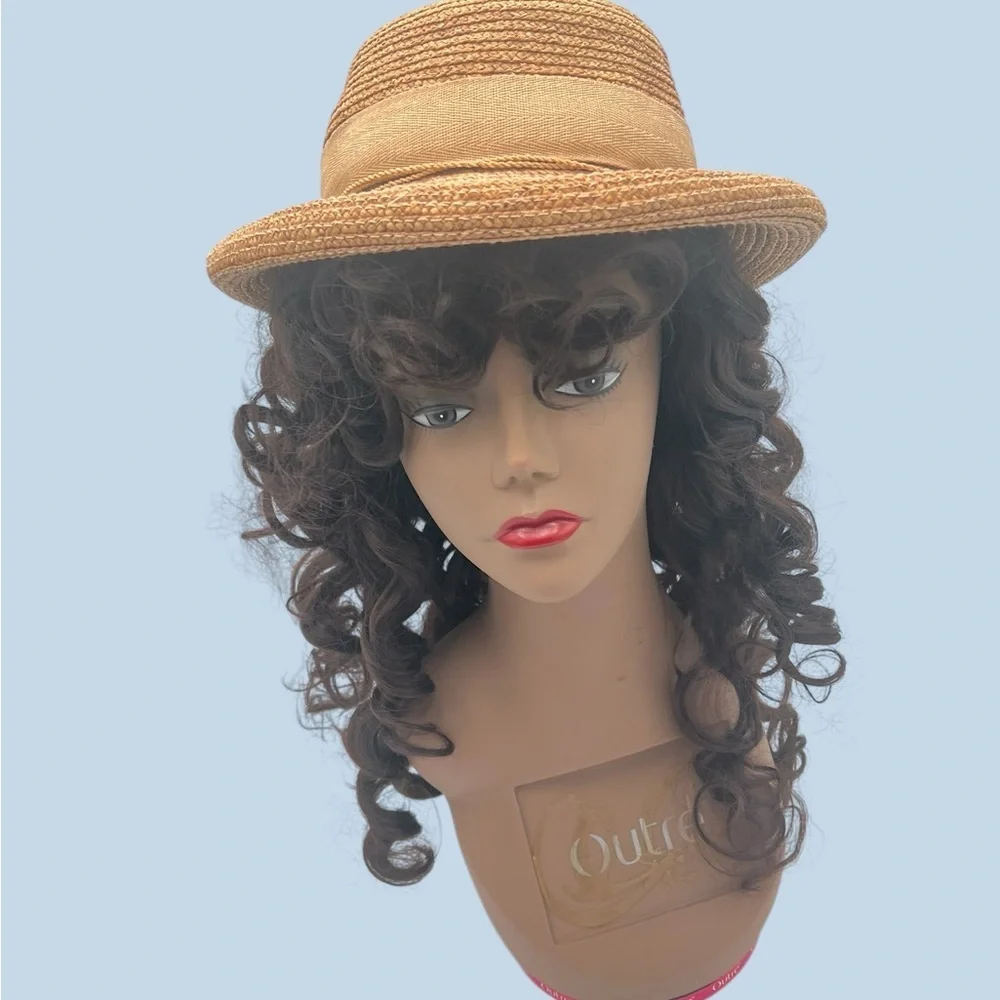 Long Curly Wig with Bangs – Dark Brown, New in Package
